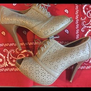 Fioni  peep toe lace up heels